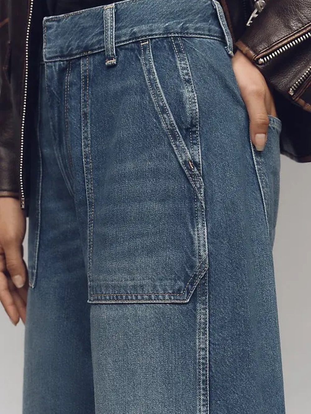 Anthropologie Pilcro Boho Retro Utility Wide Leg High Rise Jeans - Picture 3 of 9